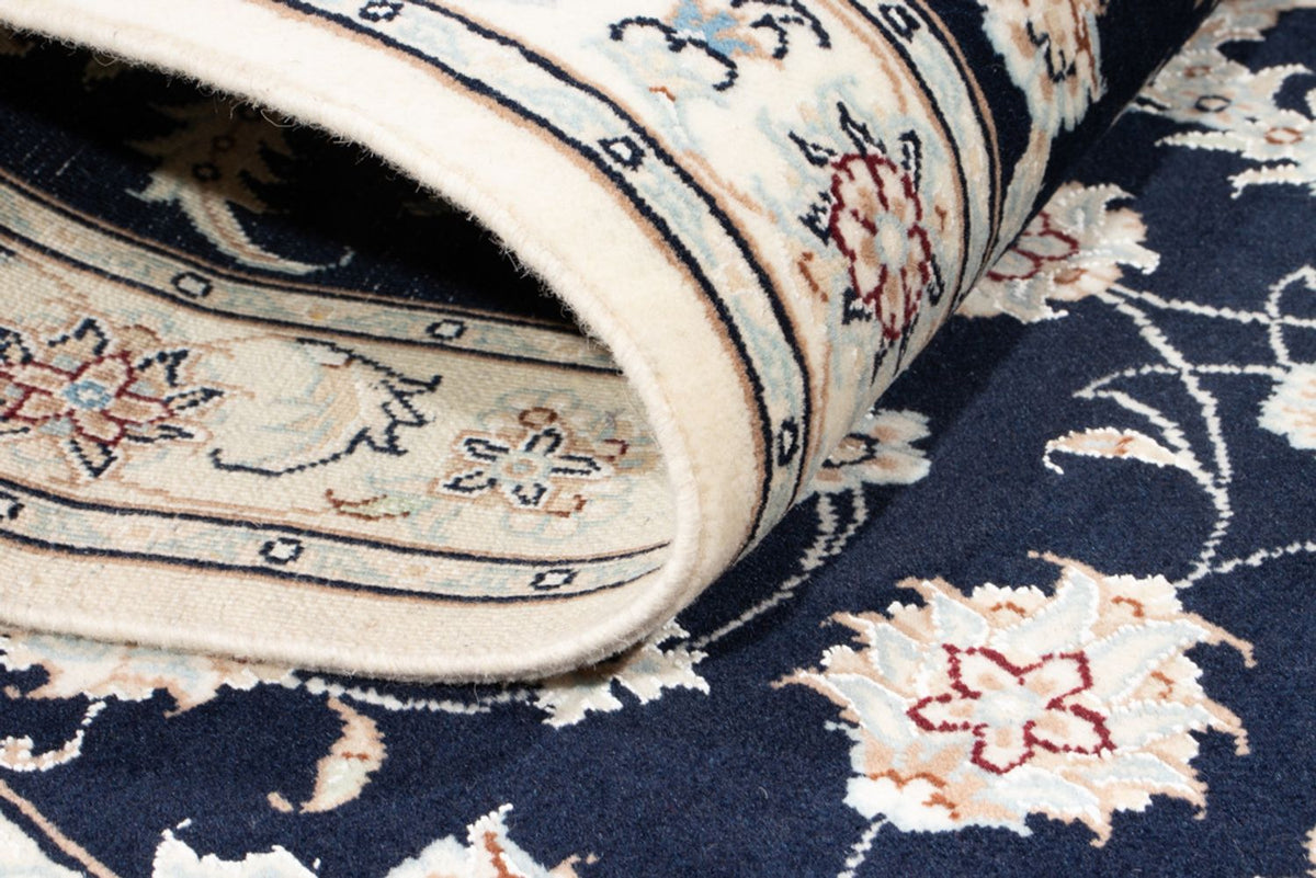 Loper Perzisch tapijt - Nain - Koninklijk - 198 x 81 cm - donkerblauw