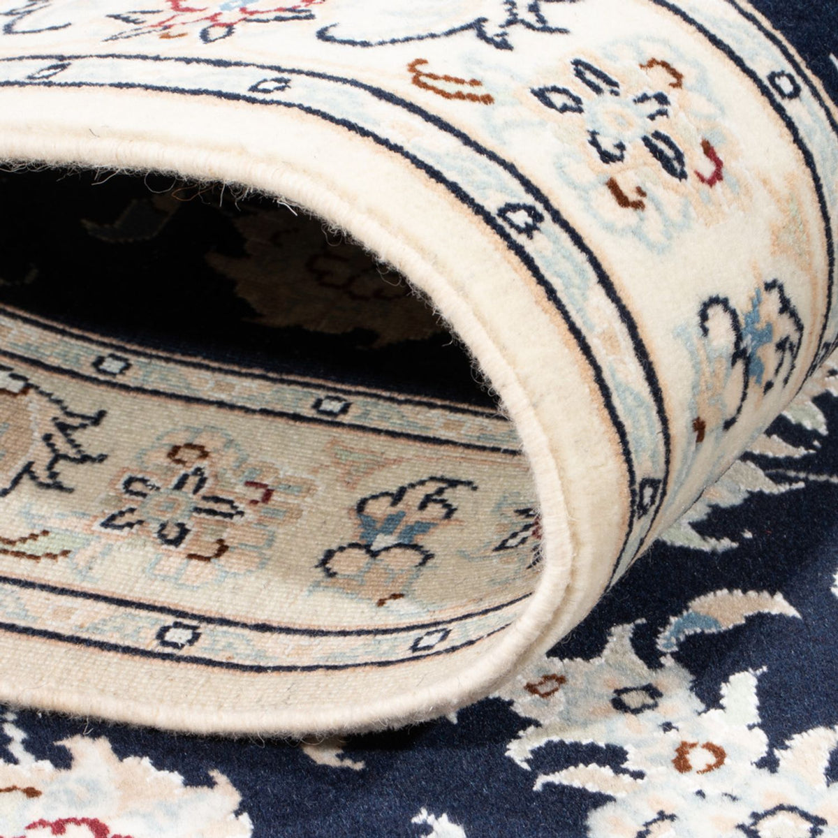 Loper Perzisch tapijt - Nain - Koninklijk - 197 x 80 cm - donkerblauw