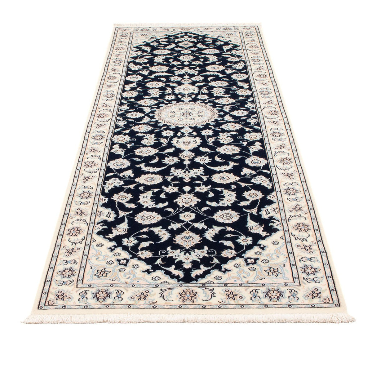 Loper Perzisch tapijt - Nain - Premium - 253 x 81 cm - donkerblauw