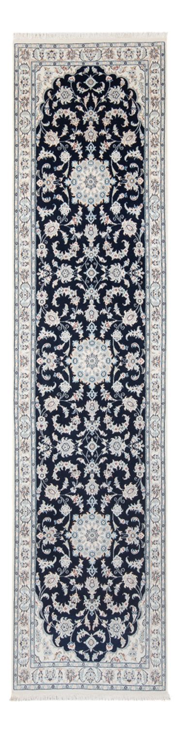 Loper Perzisch tapijt - Nain - Premium - 306 x 81 cm - donkerblauw