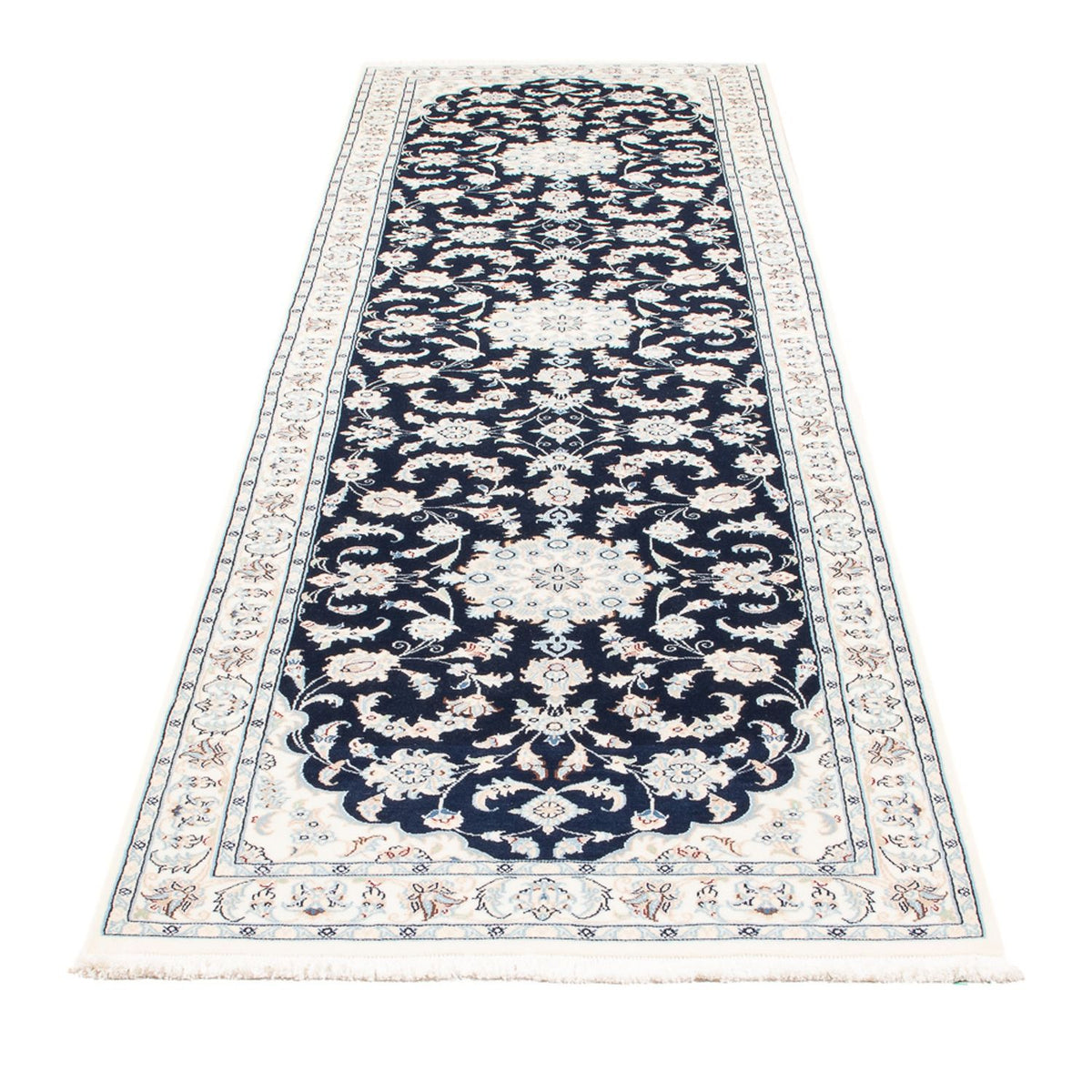 Loper Perzisch tapijt - Nain - Premium - 306 x 81 cm - donkerblauw