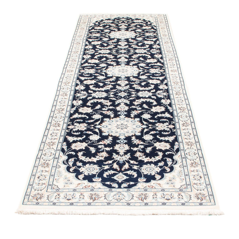 Loper Perzisch tapijt - Nain - Premium - 306 x 81 cm - donkerblauw