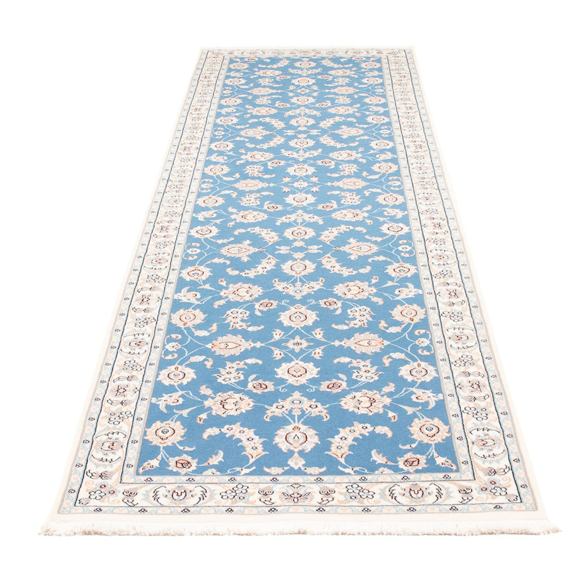 Loper Perzisch tapijt - Nain - Premium - 298 x 80 cm - blauw
