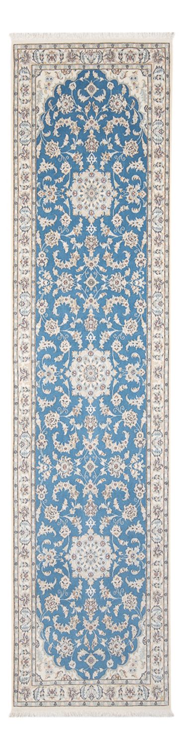 Loper Perzisch tapijt - Nain - Premium - 300 x 80 cm - blauw