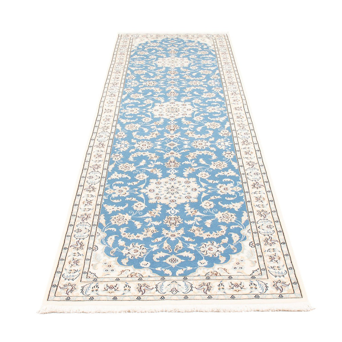 Loper Perzisch tapijt - Nain - Premium - 300 x 80 cm - blauw