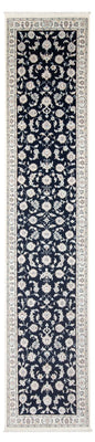 Loper Perzisch tapijt - Nain - Premium - 394 x 92 cm - donkerblauw
