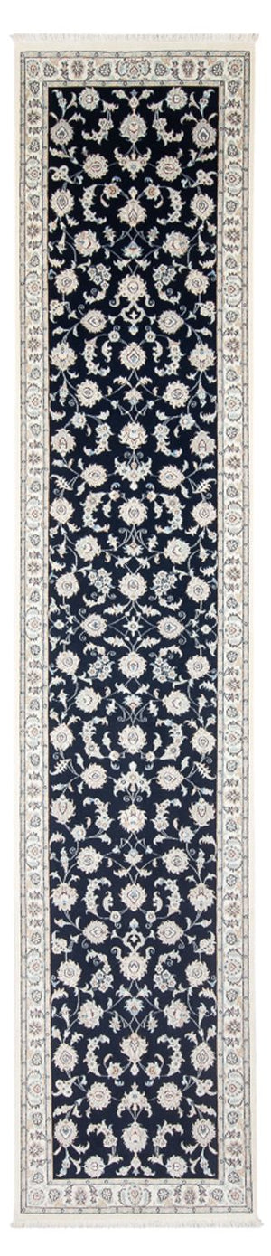 Loper Perzisch tapijt - Nain - Premium - 394 x 92 cm - donkerblauw
