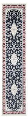 Loper Perzisch tapijt - Nain - Premium - 347 x 87 cm - donkerblauw