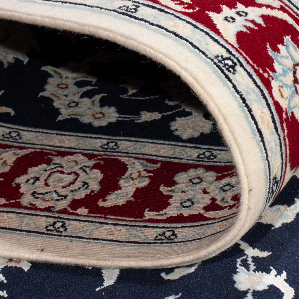 Loper Perzisch tapijt - Nain - Premium - 347 x 87 cm - donkerblauw