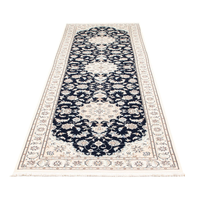 Loper Perzisch tapijt - Nain - Premium - 300 x 88 cm - donkerblauw