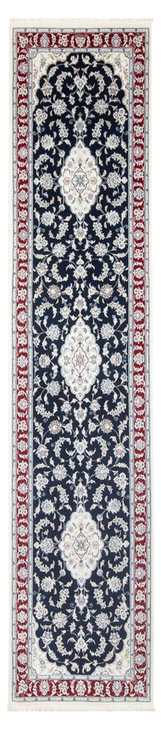 Loper Perzisch tapijt - Nain - Premium - 353 x 85 cm - donkerblauw