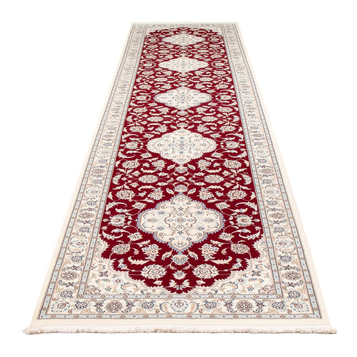 Loper Perzisch tapijt - Nain - Premium - 393 x 90 cm - rood