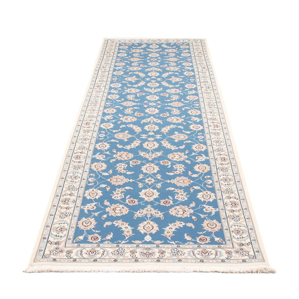 Loper Perzisch tapijt - Nain - Premium - 312 x 80 cm - blauw