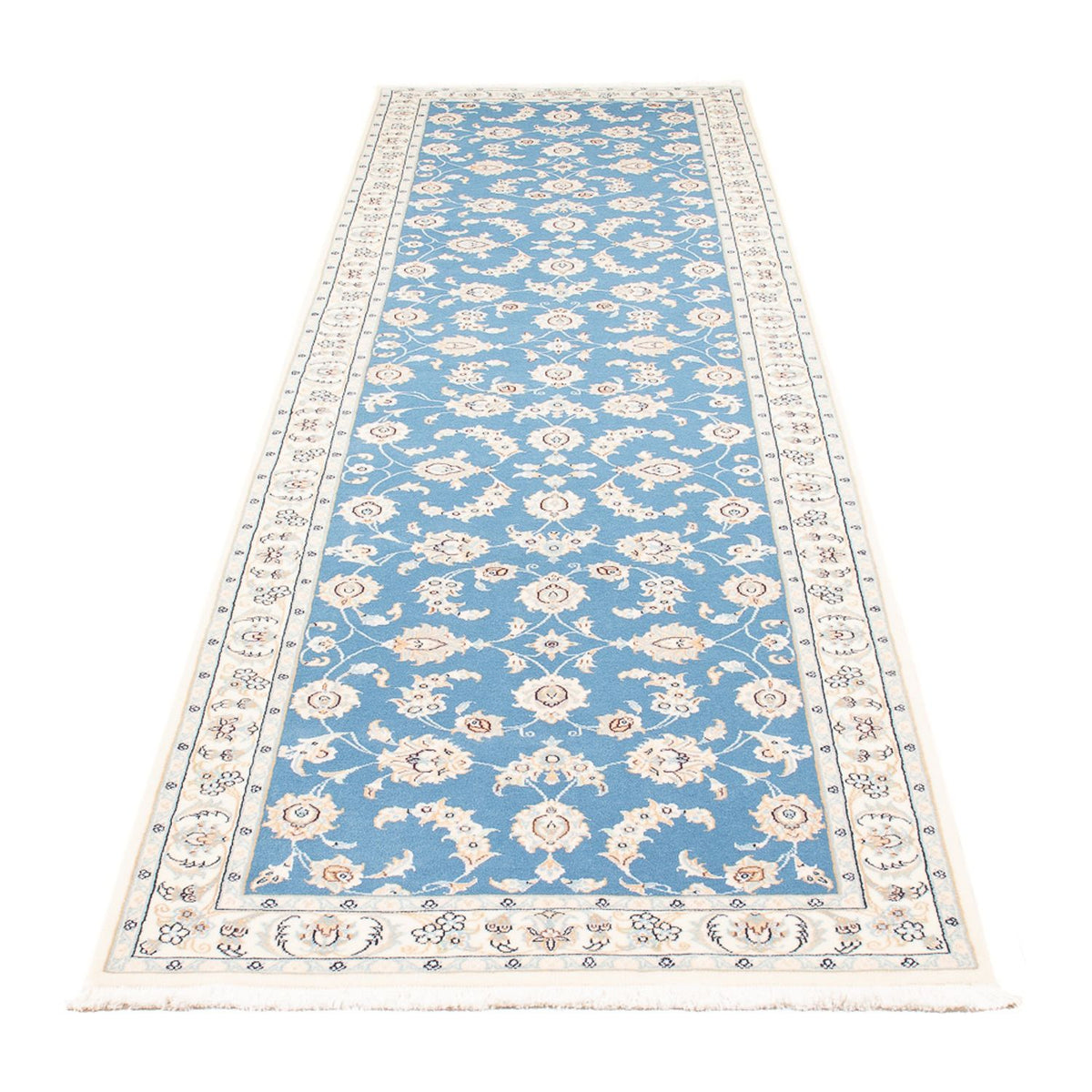 Loper Perzisch tapijt - Nain - Premium - 308 x 81 cm - blauw