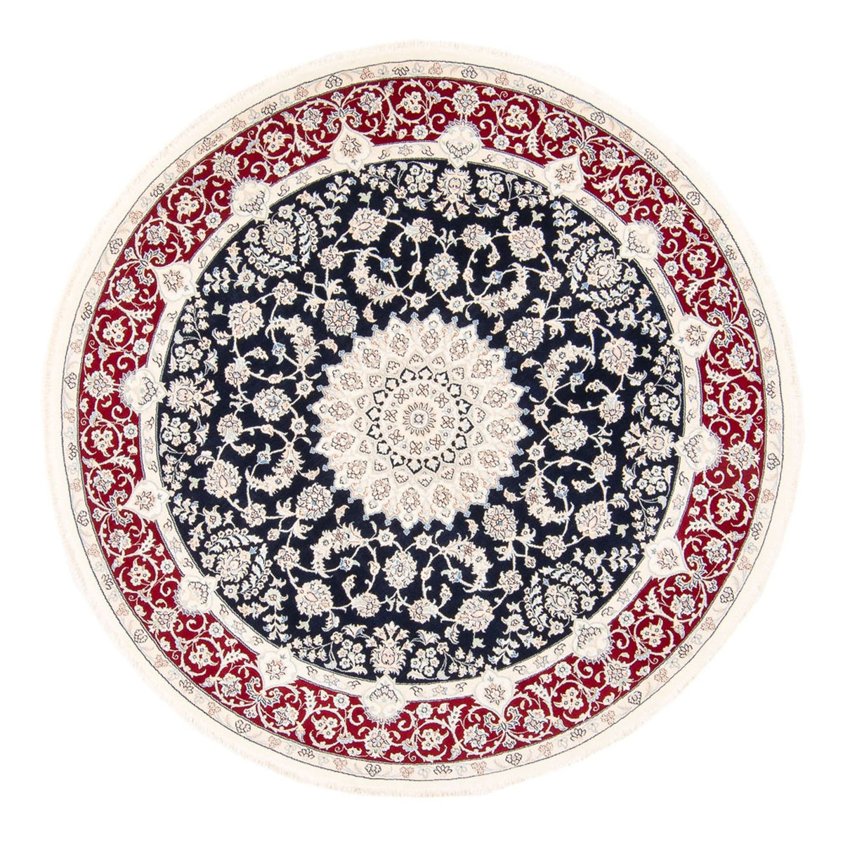 Perzisch tapijt - Nain rond  - 204 x 195 cm - donkerblauw