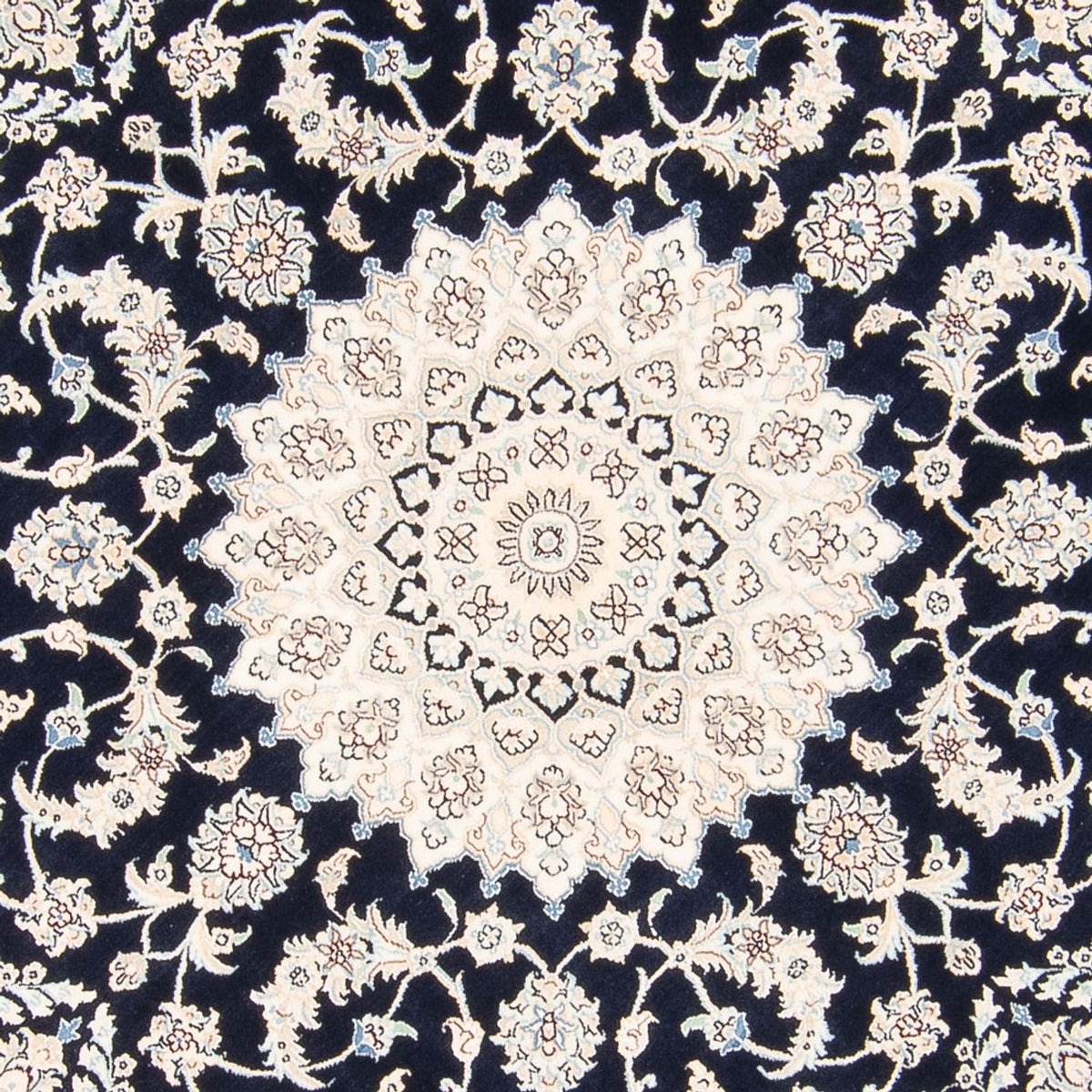 Perzisch tapijt - Nain rond  - 204 x 195 cm - donkerblauw