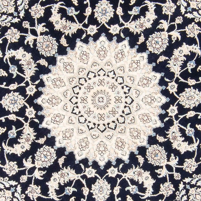 Perzisch tapijt - Nain rond  - 204 x 195 cm - donkerblauw