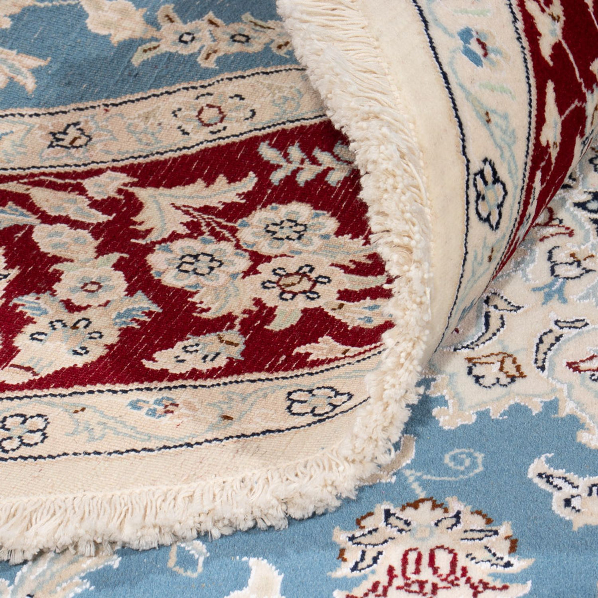 Perzisch tapijt - Nain rond  - 200 x 200 cm - lichtblauw