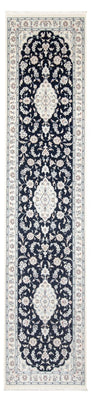 Loper Perzisch tapijt - Nain - Premium - 346 x 88 cm - donkerblauw
