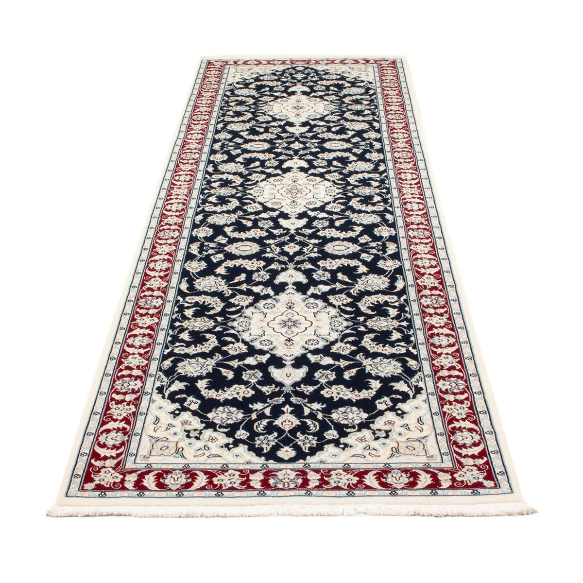 Loper Perzisch tapijt - Nain - Premium - 292 x 80 cm - donkerblauw
