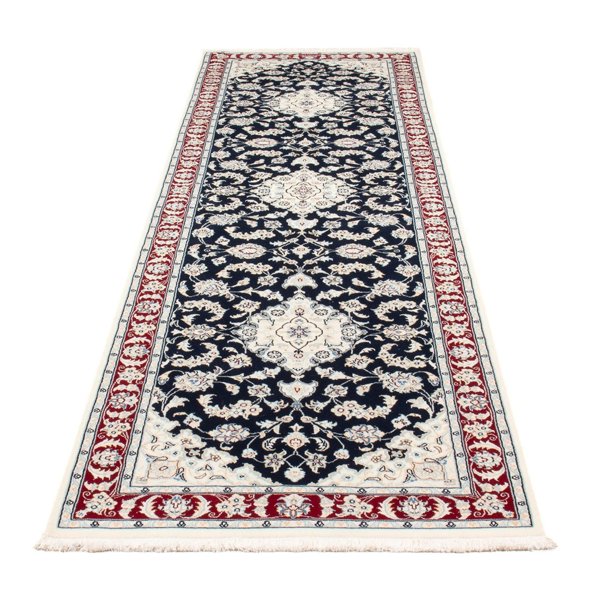 Loper Perzisch tapijt - Nain - Premium - 292 x 80 cm - donkerblauw