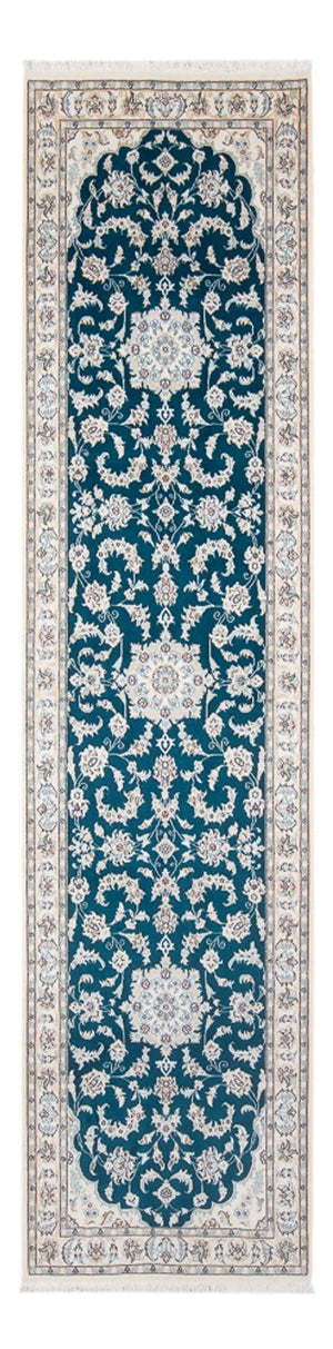 Loper Perzisch tapijt - Nain - Premium - 298 x 81 cm - donkerblauw