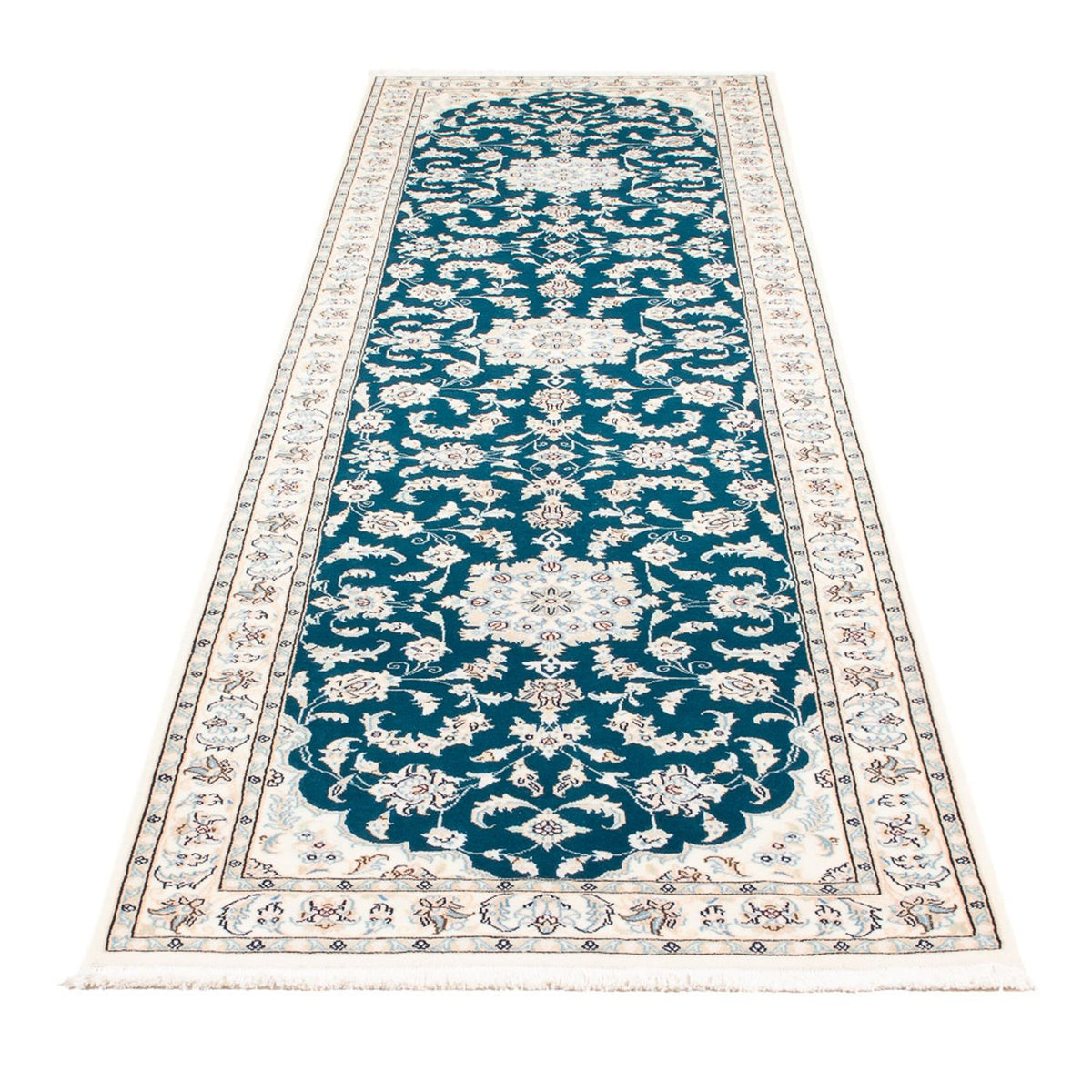 Loper Perzisch tapijt - Nain - Premium - 298 x 81 cm - donkerblauw