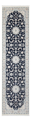 Loper Perzisch tapijt - Nain - Premium - 297 x 81 cm - donkerblauw