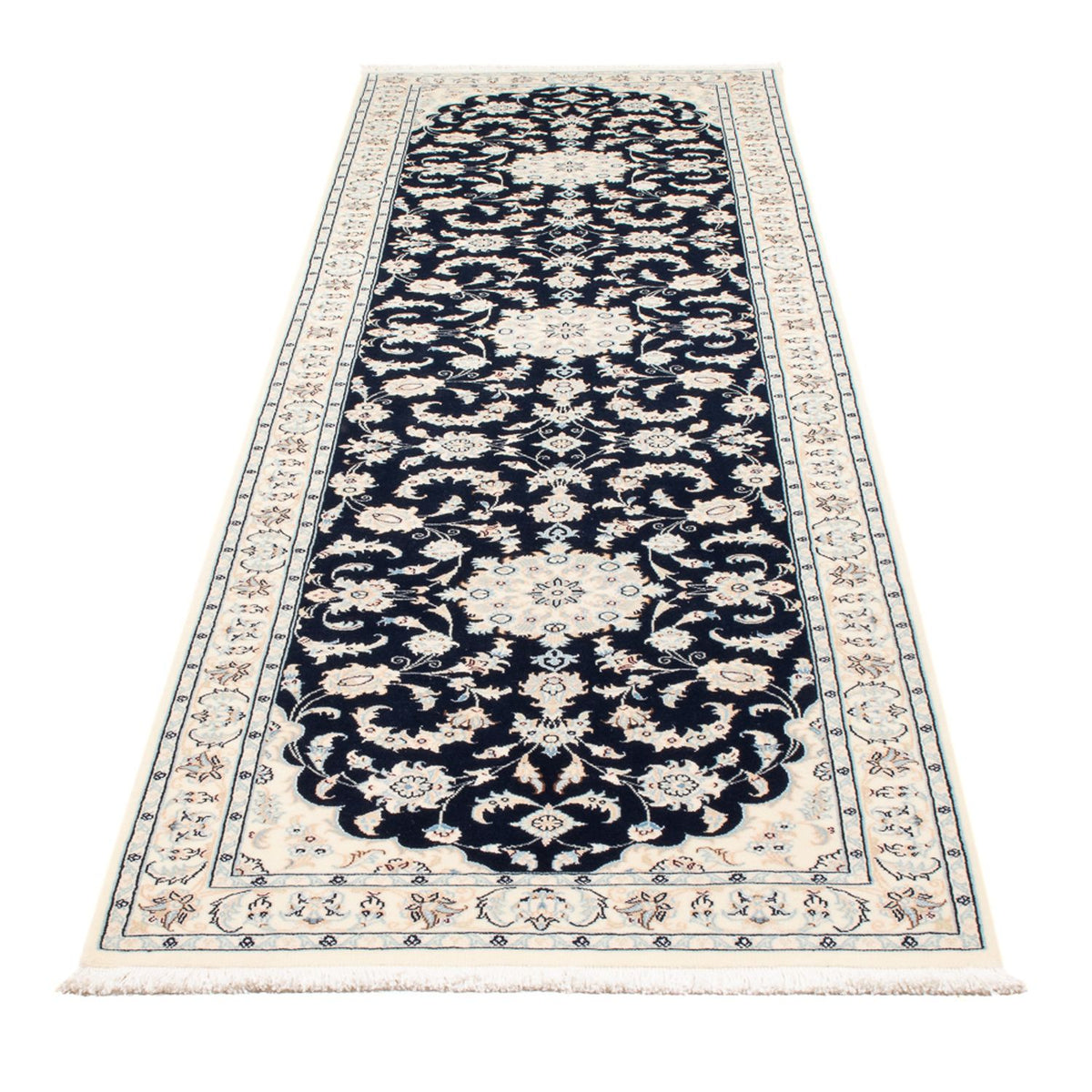 Loper Perzisch tapijt - Nain - Premium - 297 x 81 cm - donkerblauw