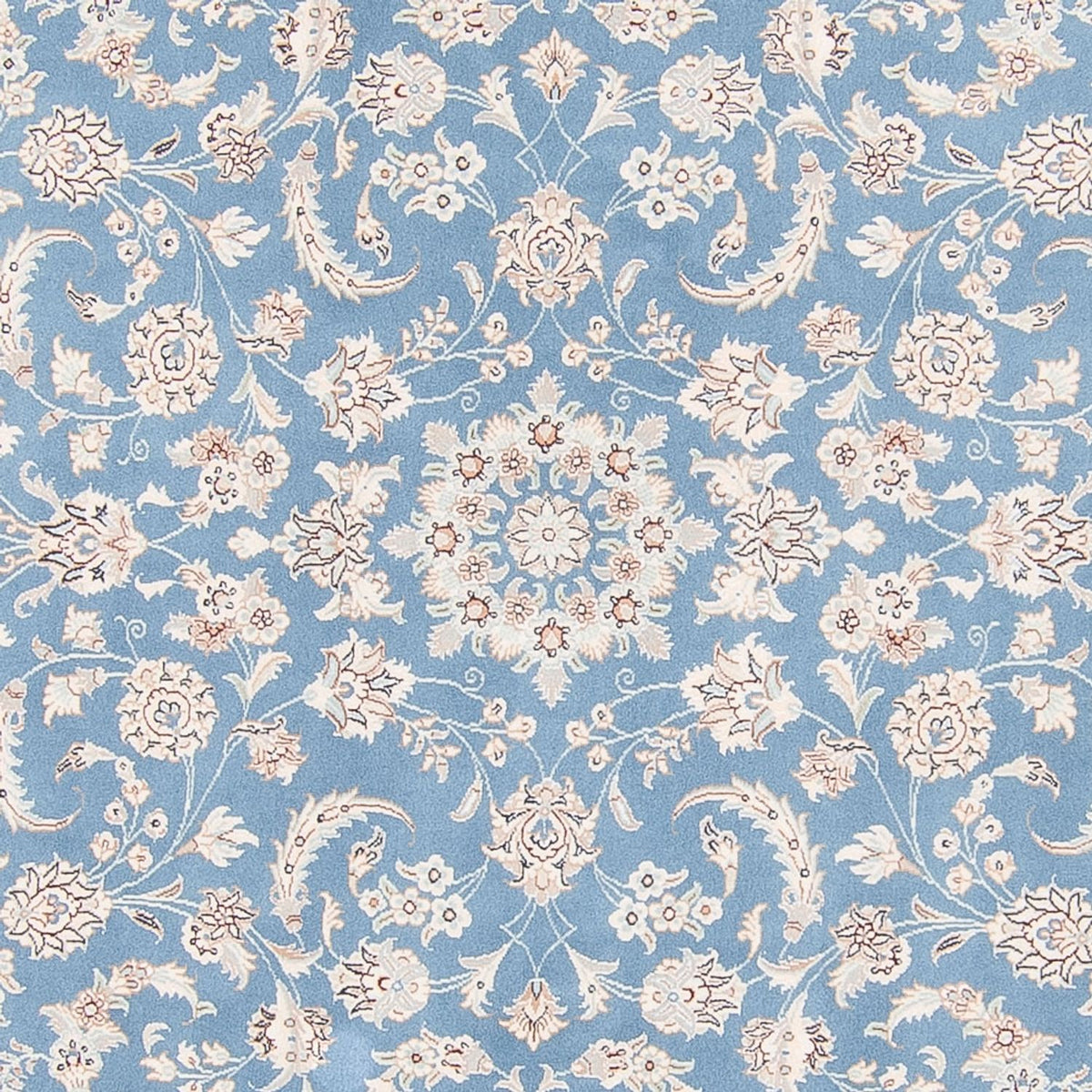 Perzisch tapijt - Nain rond  - 200 x 200 cm - lichtblauw