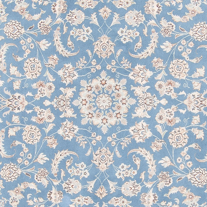 Perzisch tapijt - Nain rond  - 200 x 200 cm - lichtblauw
