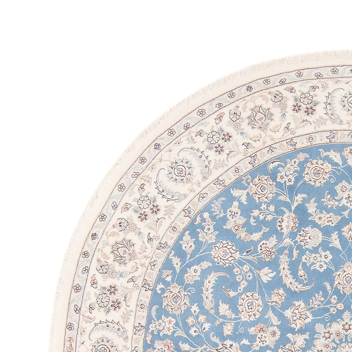 Perzisch tapijt - Nain rond  - 200 x 200 cm - lichtblauw