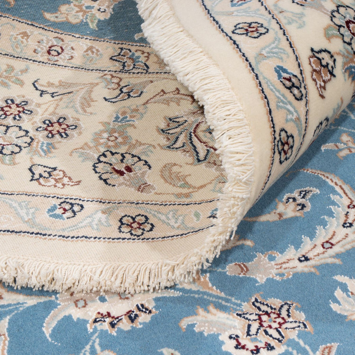 Perzisch tapijt - Nain rond  - 200 x 200 cm - lichtblauw