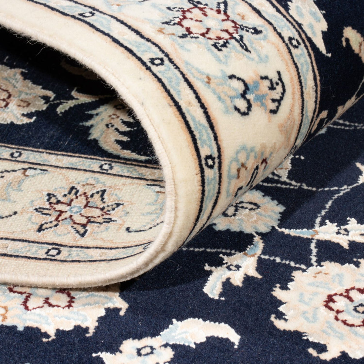 Loper Perzisch tapijt - Nain - Koninklijk - 200 x 80 cm - donkerblauw