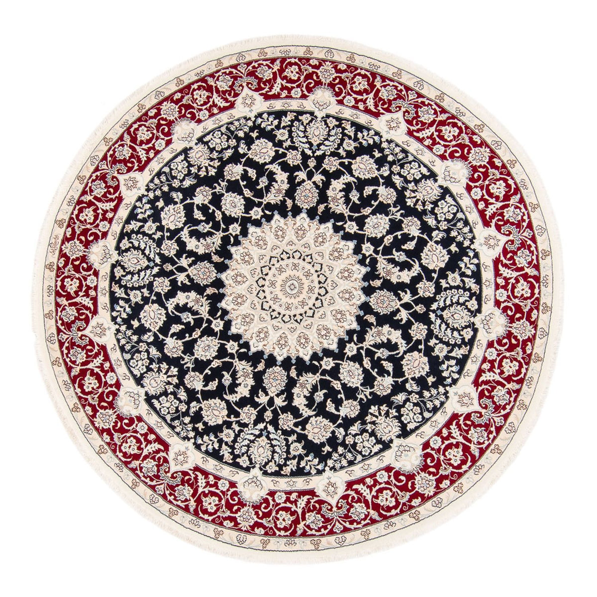 Perzisch tapijt - Nain rond  - 206 x 195 cm - donkerblauw
