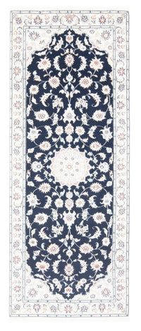 Loper Perzisch tapijt - Nain - Koninklijk - 204 x 81 cm - donkerblauw