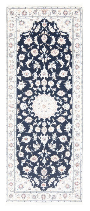 Loper Perzisch tapijt - Nain - Koninklijk - 204 x 81 cm - donkerblauw