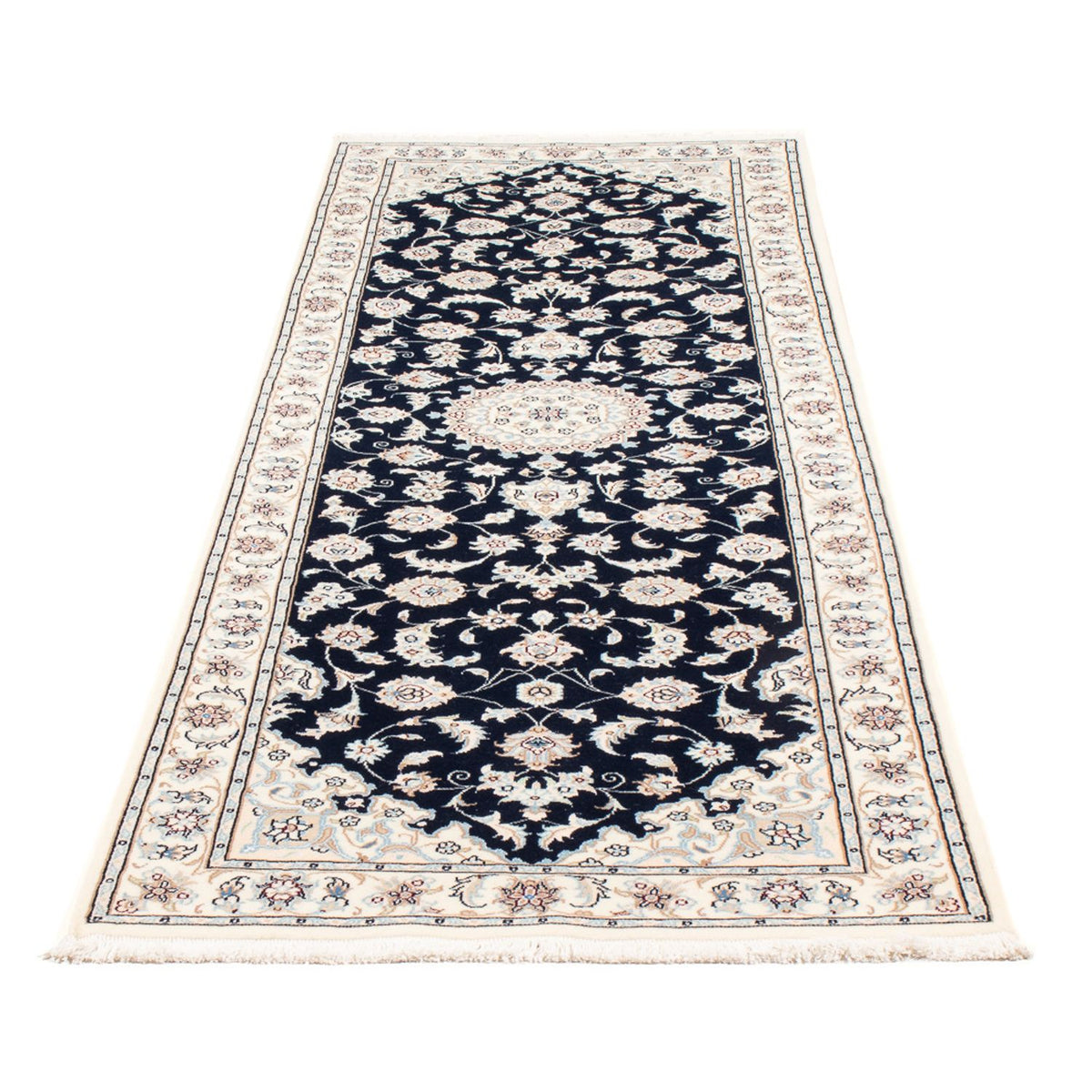 Loper Perzisch tapijt - Nain - Premium - 245 x 80 cm - donkerblauw