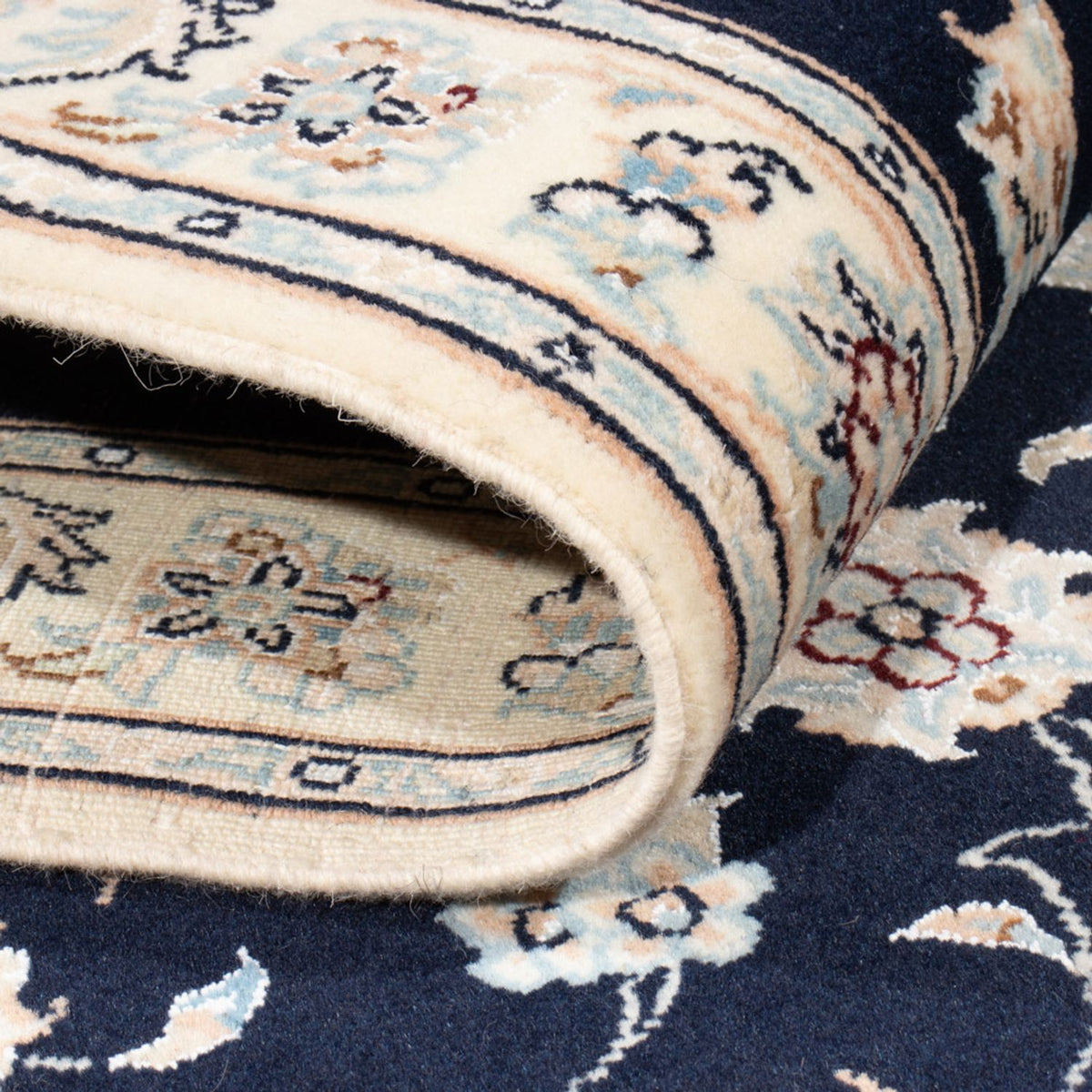 Loper Perzisch tapijt - Nain - Koninklijk - 207 x 80 cm - donkerblauw