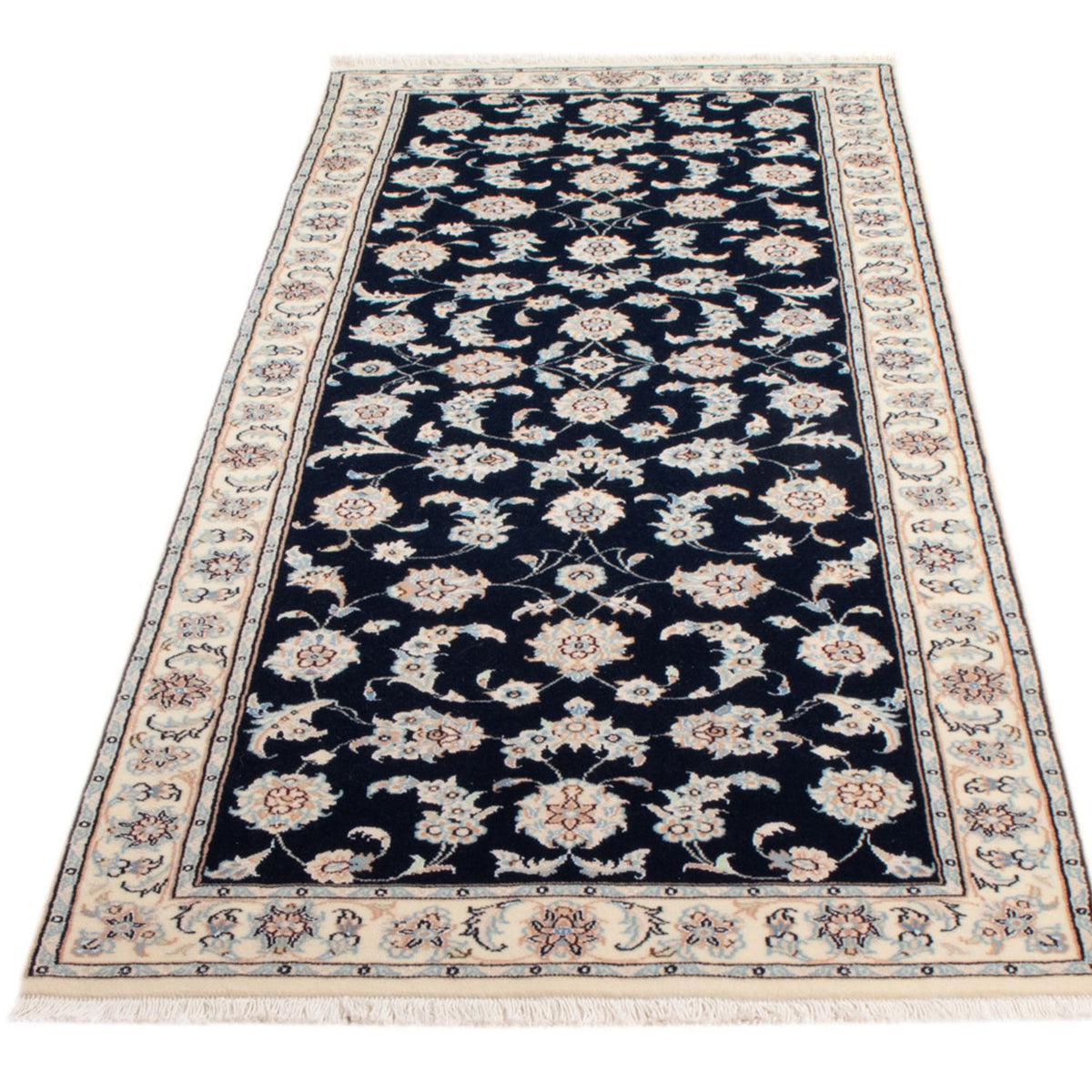 Loper Perzisch tapijt - Nain - Koninklijk - 207 x 80 cm - donkerblauw