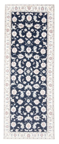Loper Perzisch tapijt - Nain - Koninklijk - 203 x 79 cm - donkerblauw