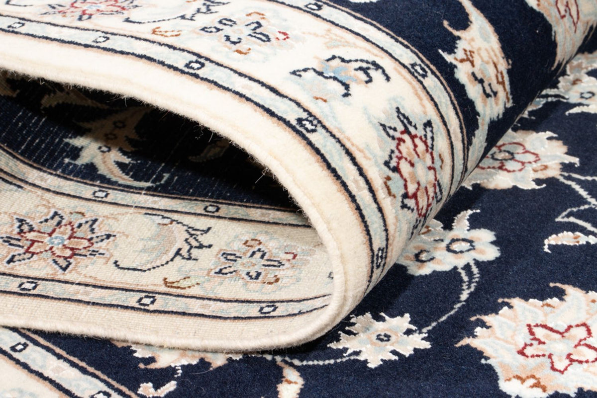 Loper Perzisch tapijt - Nain - Koninklijk - 203 x 79 cm - donkerblauw