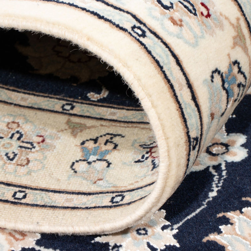 Loper Perzisch tapijt - Nain - Koninklijk - 205 x 78 cm - donkerblauw