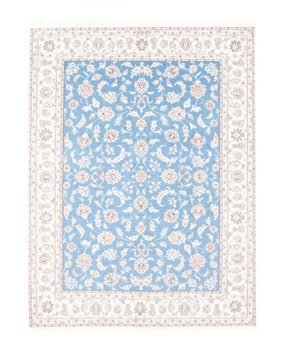 Nain - 9La Tapijt 150x196cm - Perzisch tapijt - lichtblauw