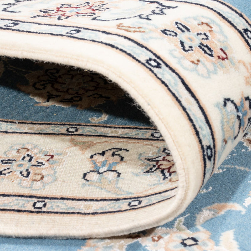 Loper Perzisch tapijt - Nain - Koninklijk - 209 x 84 cm - lichtblauw