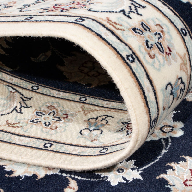 Loper Perzisch tapijt - Nain - Koninklijk - 202 x 78 cm - donkerblauw