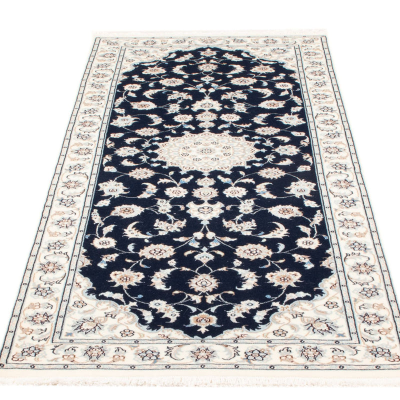 Loper Perzisch tapijt - Nain - Koninklijk - 200 x 81 cm - donkerblauw