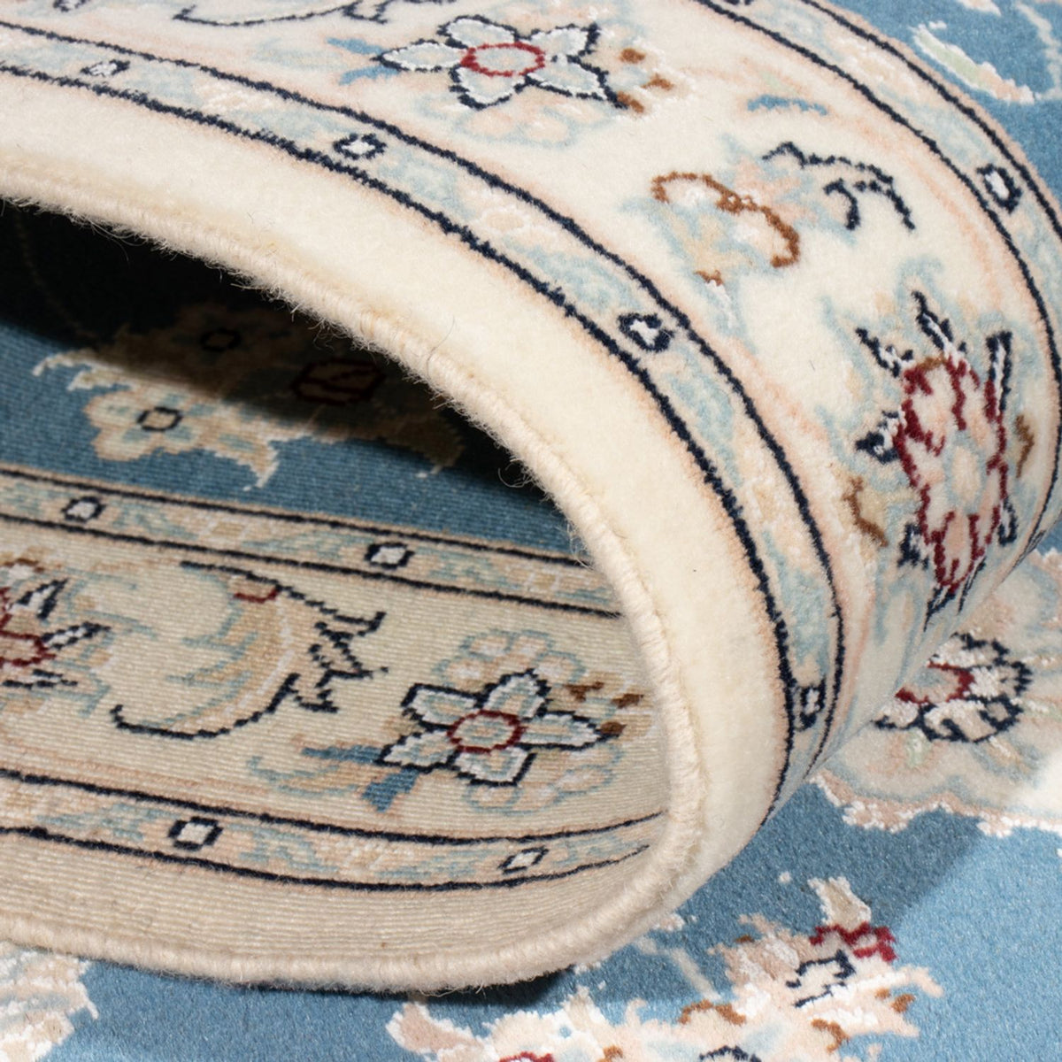 Loper Perzisch tapijt - Nain - Koninklijk - 197 x 82 cm - lichtblauw