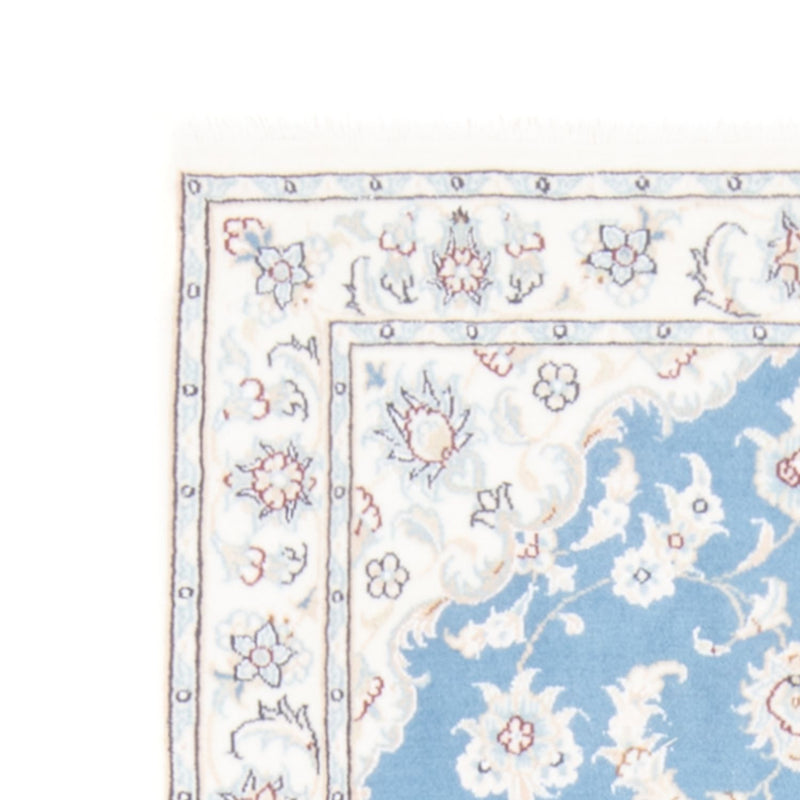 Loper Perzisch tapijt - Nain - Koninklijk - 204 x 82 cm - lichtblauw