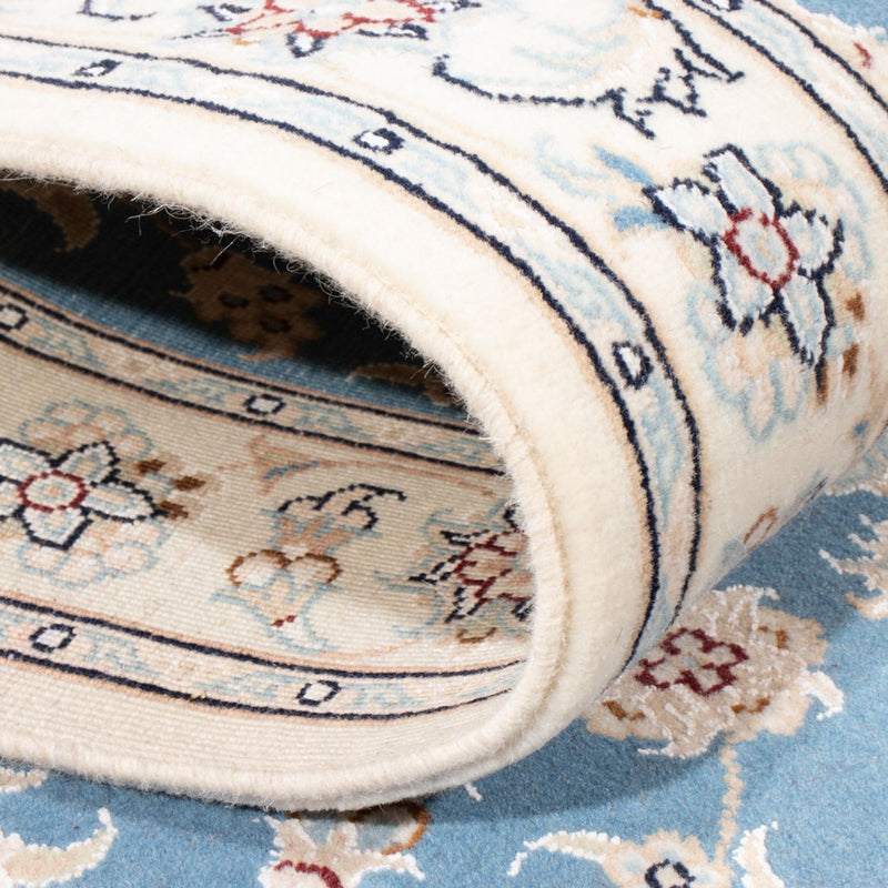 Loper Perzisch tapijt - Nain - Koninklijk - 204 x 82 cm - lichtblauw